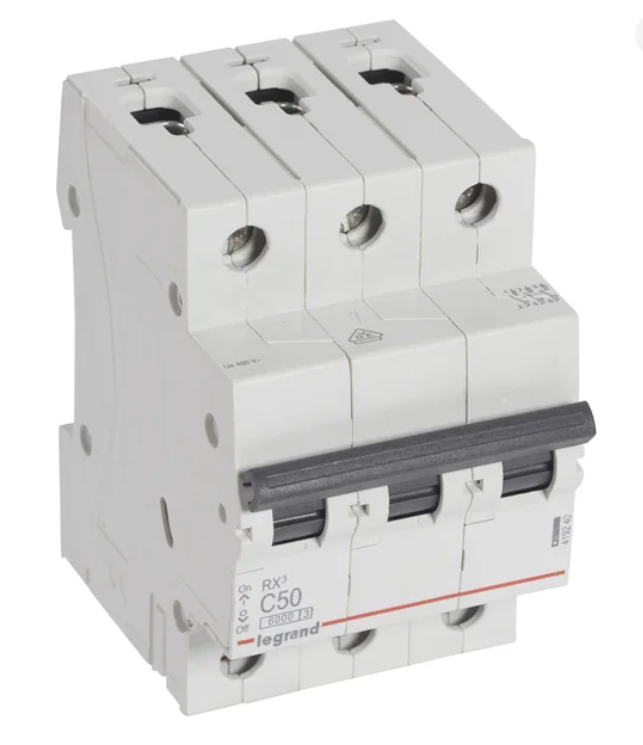 Miniature Circuit Breaker Legrand RX3 3P 50A C 6kA